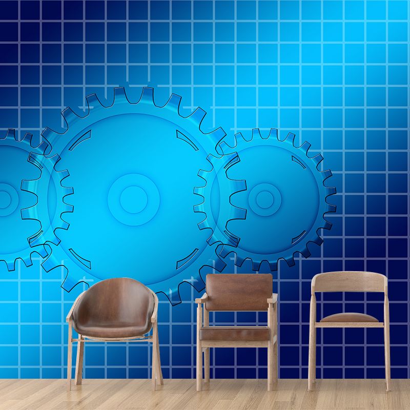 Industrial Style Gear Wall Covering Murals for Living Room, Customized Size