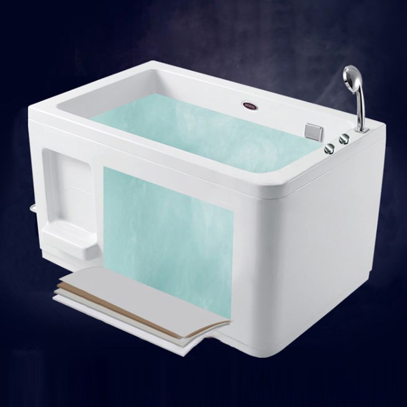 Small Tub Modern Soaking White Acrylic Bathroom Back to Wall Bathtub
