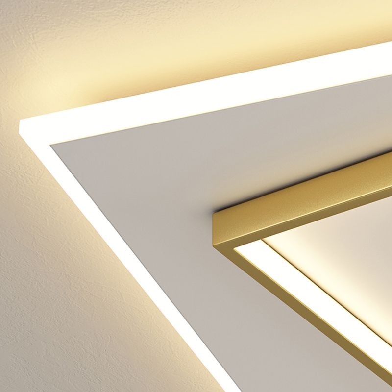 Stagger LED Geometric Feather LED Ceiling Fixture in Modern Simplicity Wrought Iron Flush Mount for Lobby