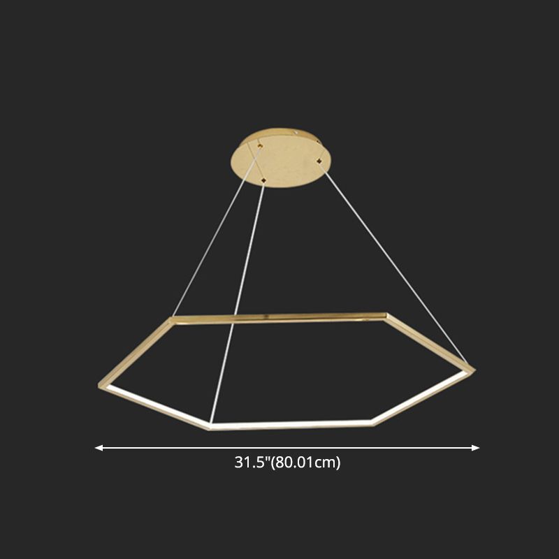 Fun di illuminazione a sospensione metallica geometrica ultra-moderna per soggiorno per soggiorno