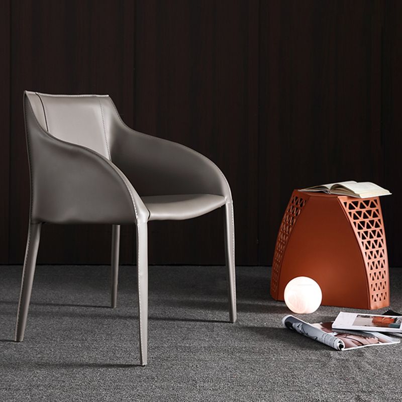 Faux Leather Dining Chairs Modern Dining Arm Chair for Kitchen