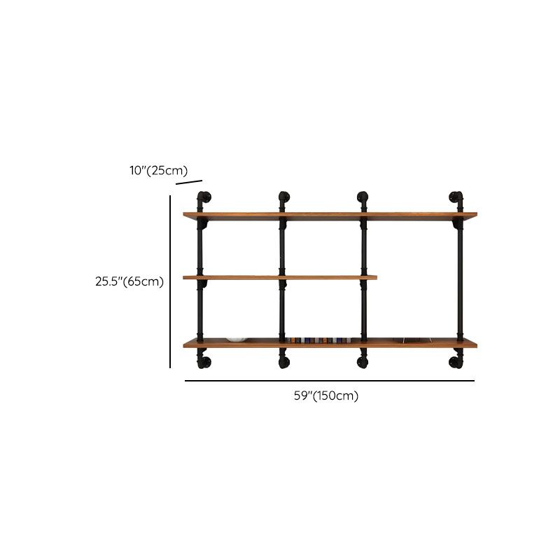 Industrial Engineered Wood Bookcase Closed Back Floating Bookshelf