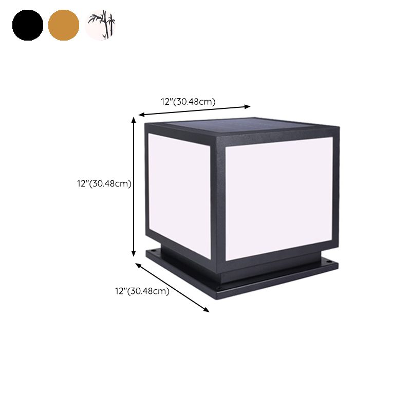 Modern Pillar Lamp Geometric LED Solar Lighting Fixture for Garden
