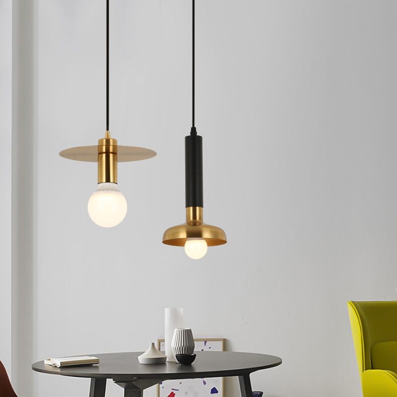 Metal Cord Hung Hanging Pendant Light Minimalist-Style Down Lighting Pendant in Gold