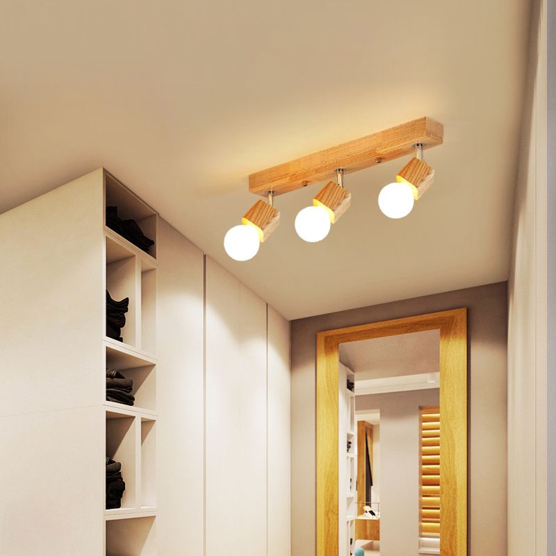 Bare Bulb Vanity Sconce Lights Ultra-modern Wood Wall Sconce Lighting for Bathroom