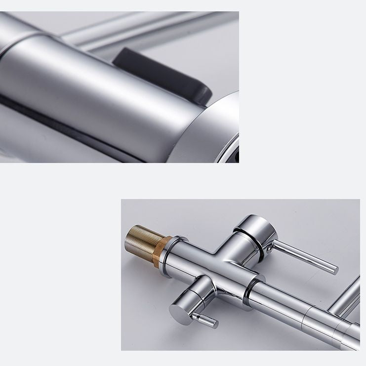 Pull Down Sprayer Kitchen Faucet 2-Handle Bar Faucet with Supply Lines