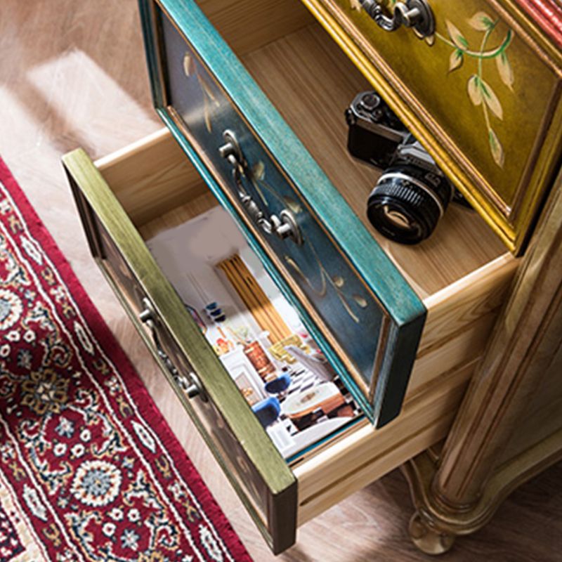 Traditional Style Vertical Lingerie Chest Wooden Storage Chest Dresser for Bedroom