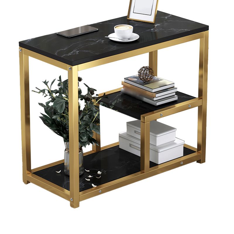 Industrial Rectangular Corner Table Metal Side End Snack Table