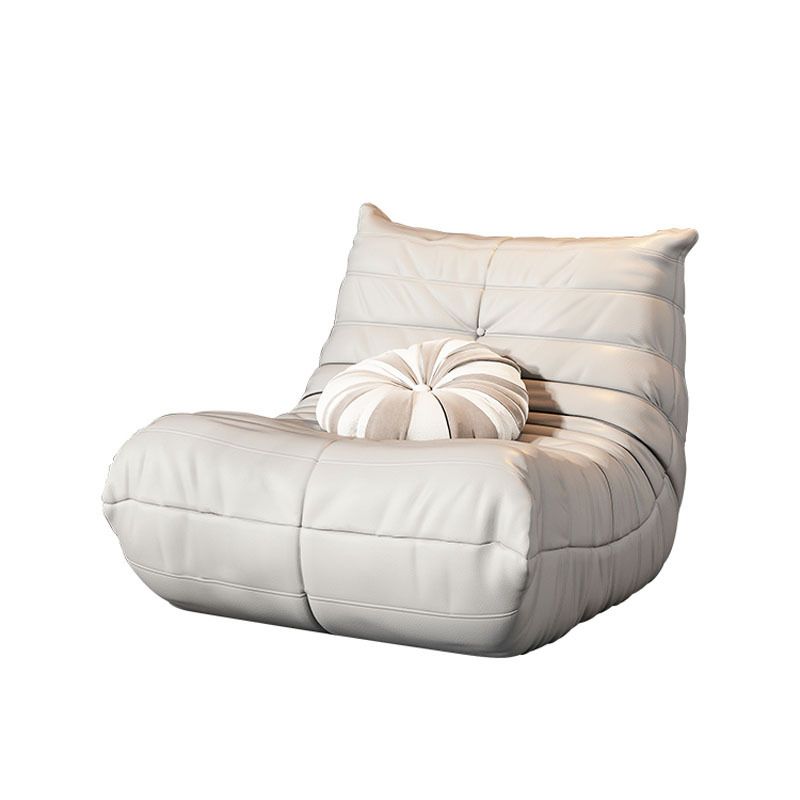 Modern Accent Chair Real Aniline Leather/Faux Leather Chair With Fixed Back