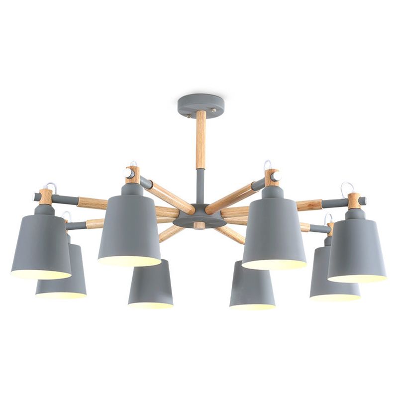 Contemporary Cone Chandelier Pendant Light Metallic Hanging Light Fixtures for Bedroom