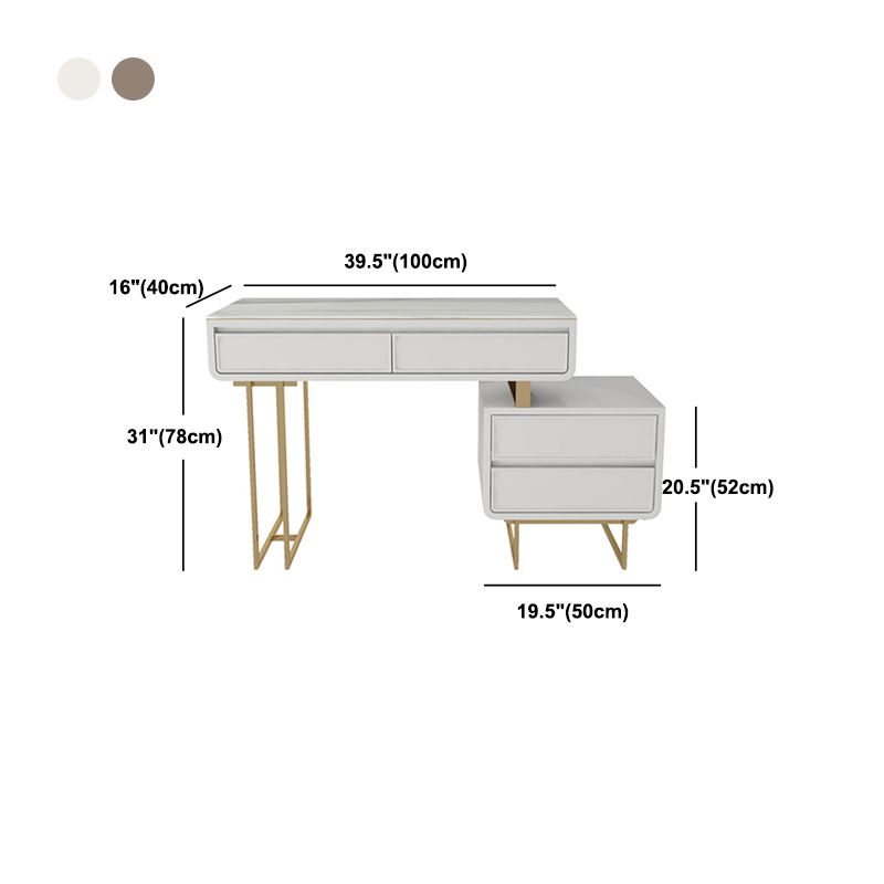 Luxurious Make-up Vanity Stone Top Vanity with 2/4 Storage Drawers