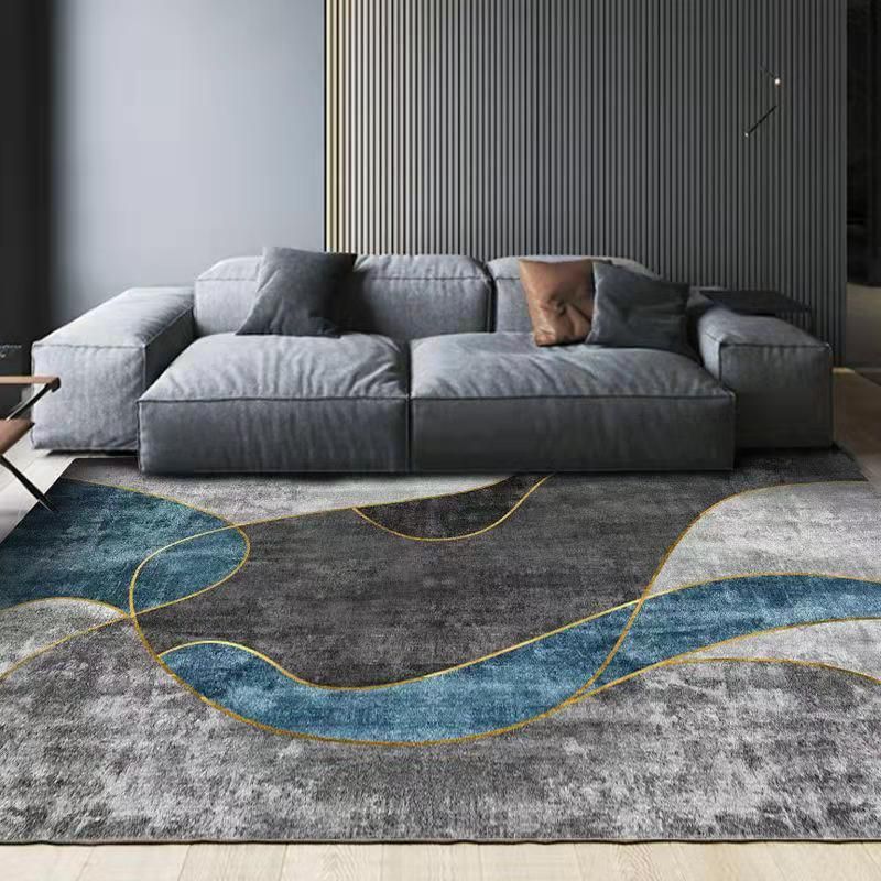 Modern Triangle Pattern Rug Polyester Indoor Carpet Stain Resistant Area Rug for Living Room