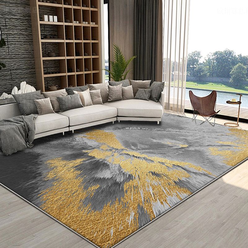 Reclaimed Splash Ink Carpet Polyester Indoor Carpet Stain Resistant Area Rug for Living Room