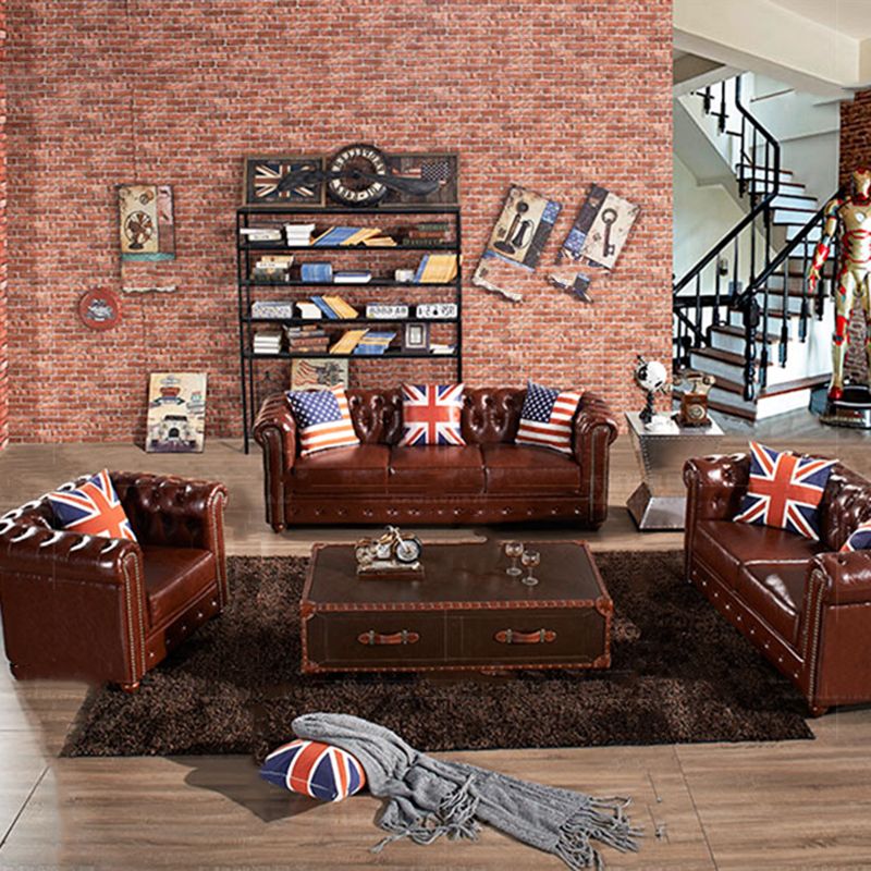 Tufted Split-Back Sofa 33.46" D x 29.52" H Rolled Arm Sofa for Living Room
