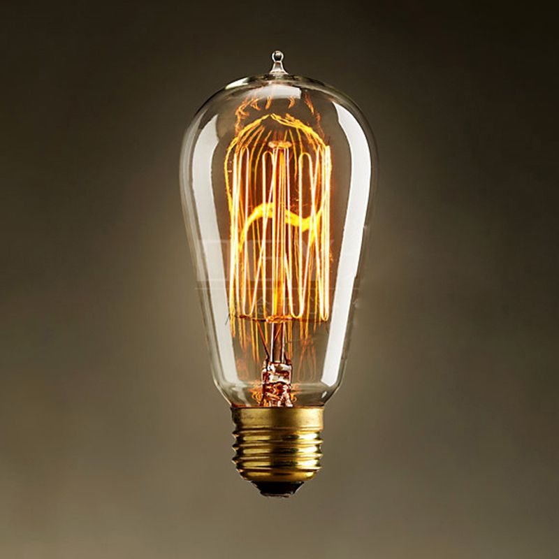 Lucina colgante de sombra de vidrio Estilo industrial Lámpara de caída de comedor de 1 luces en negro