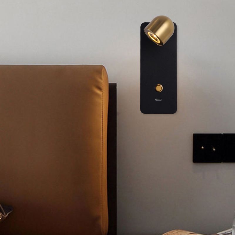 Gold Modern Metal Wall Sconce Rectangle Shape Wall Light with Glass Shade for Living Room