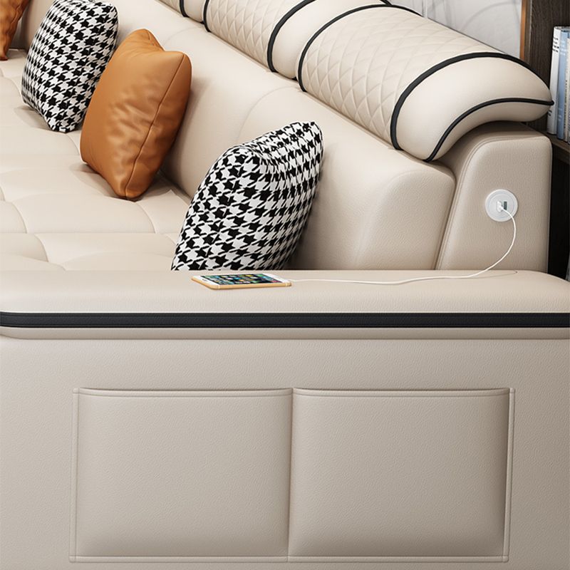 Faux Leather/Fabric Slipcovered Sectionals with Reversible Chaise and Storage