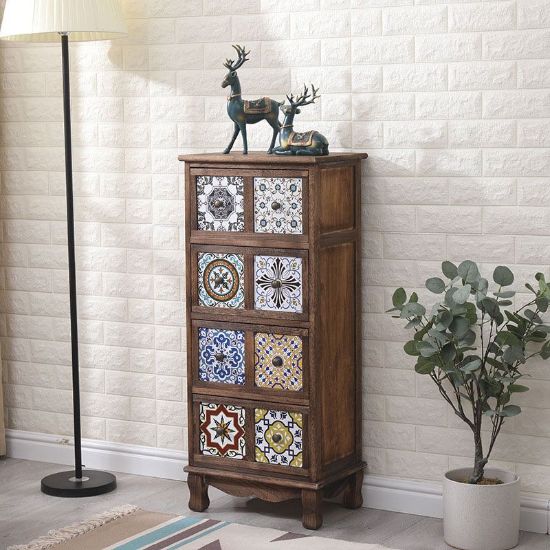 12" W Lingerie Chest Vertical Wood Storage Chest with Drawers for Bedroom