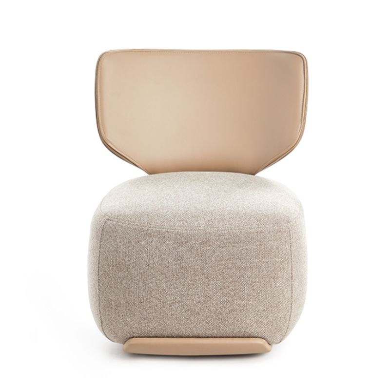 Mid-Century Modern Fixed Back Armless Fabric Solid Color Parsons Chair
