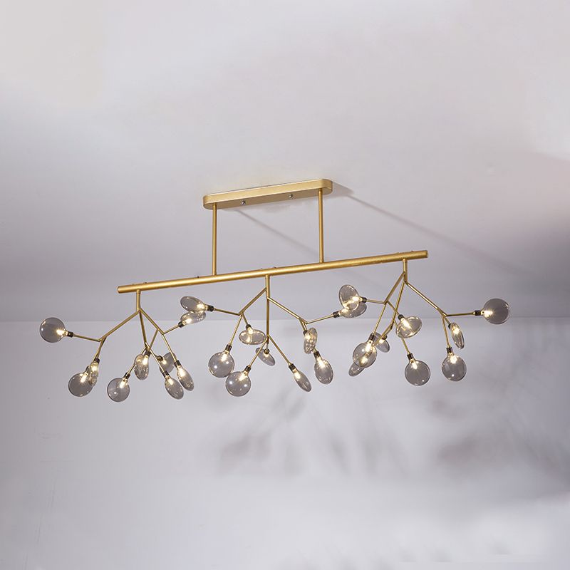 Metal Linear Island Light Fixture Modernist LED Pendant Lamp with Branching Design