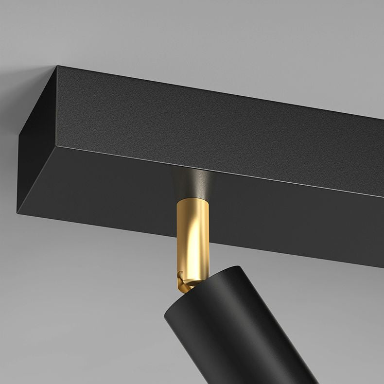 Moderne Kronleuchterzylinder Island Leuchten Metallinselbeleuchtung in Schwarz und Gold