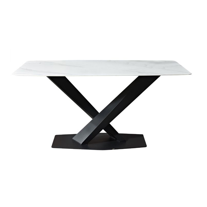 Dining Room Sets Contemporary with Sintered Stone Dining Table and Cushion Chairs