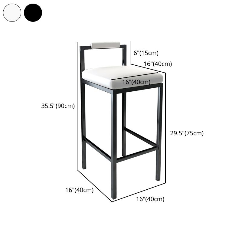 Contemporary Footrest Upholstered Home Stool Matte Finish Low Back Barstool