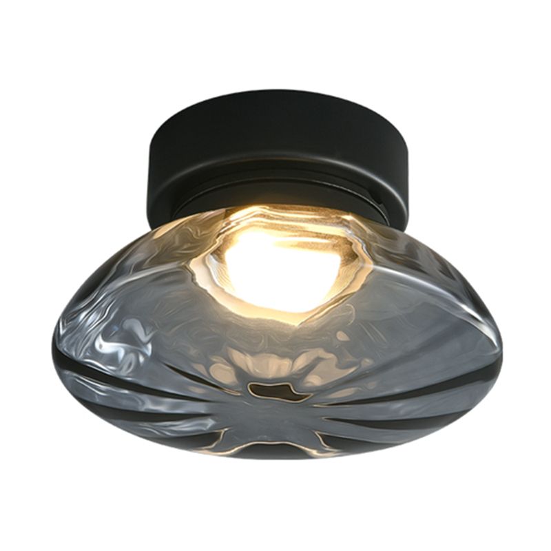 Plafonnier semi-encastré moderne, éclairage de plafond simple en verre pour balcon