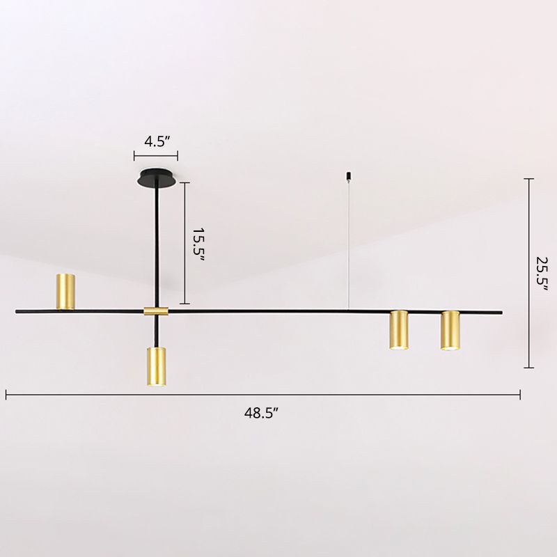 Postmodern Cross Brain lampadario in metallo soggiorno sospeso in nero in nero e oro