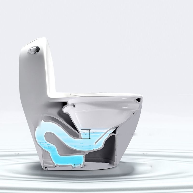 Contemporary Ceramic Toilet Bowl White Floor Mounted Urine Toilet with Seat for Washroom