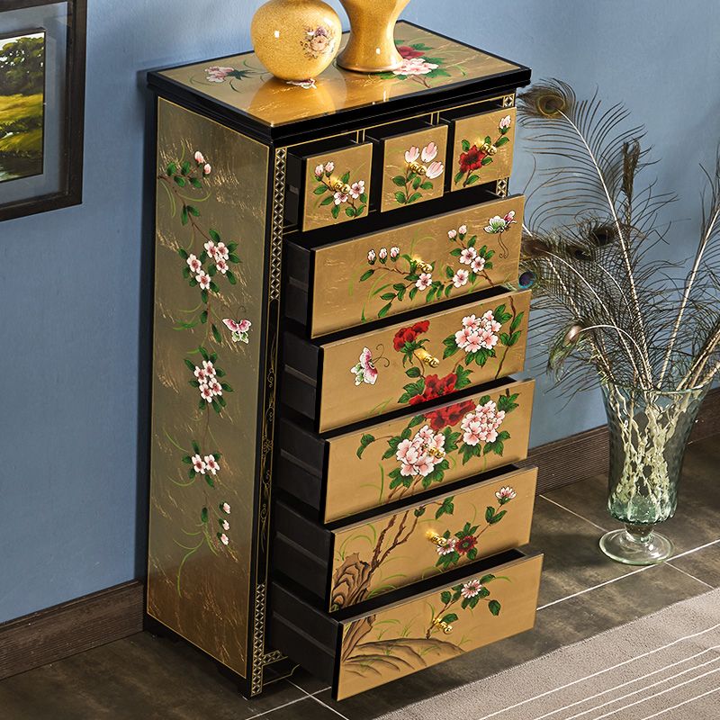 American Traditional Lingerie Chest Wood Storage Chest for Bedroom