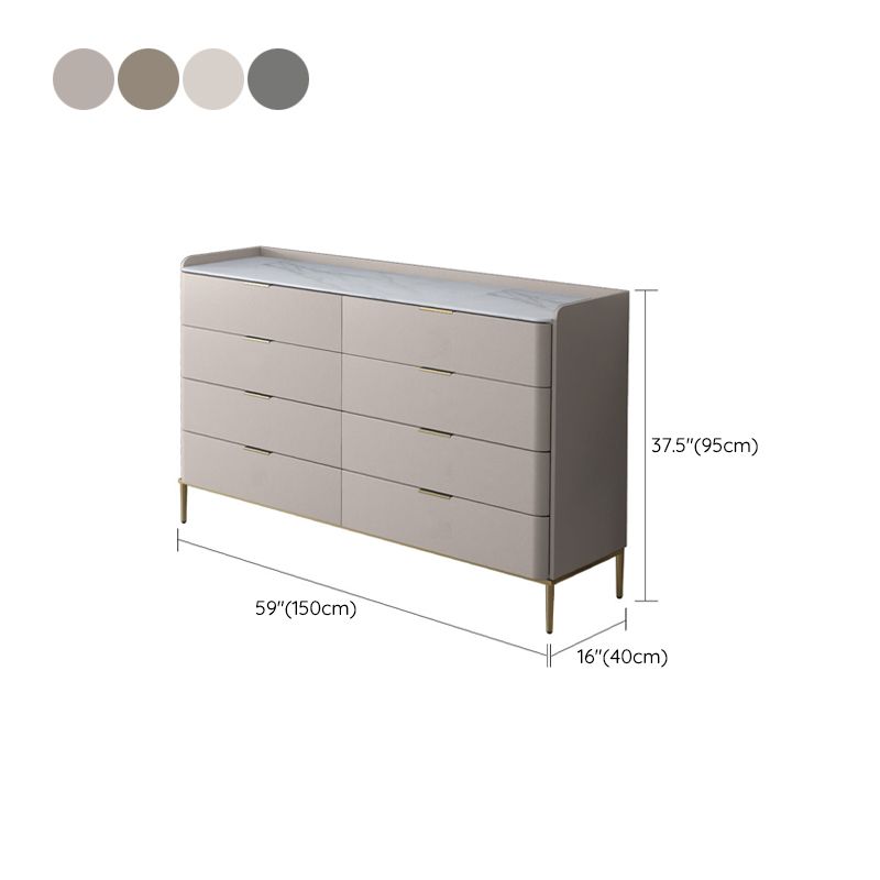 Contemporary Storage Chest Dresser Stone Dresser with 8/9 Drawers