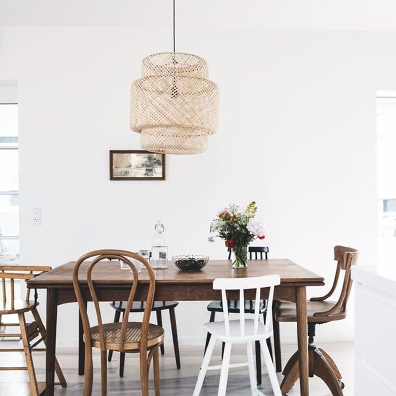 Style moderne en bambou suspendu léger pendant ménage pour chambre à coucher