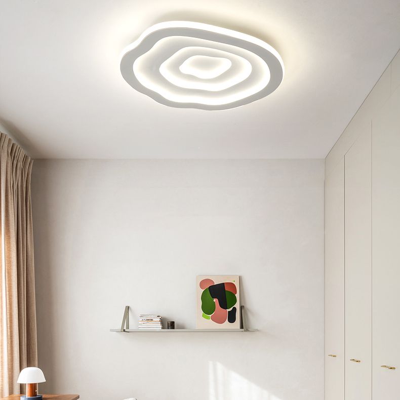 Modern Metal Flush Mount Cloud Shape Ceiling Light with Silicone Shade for Living Room