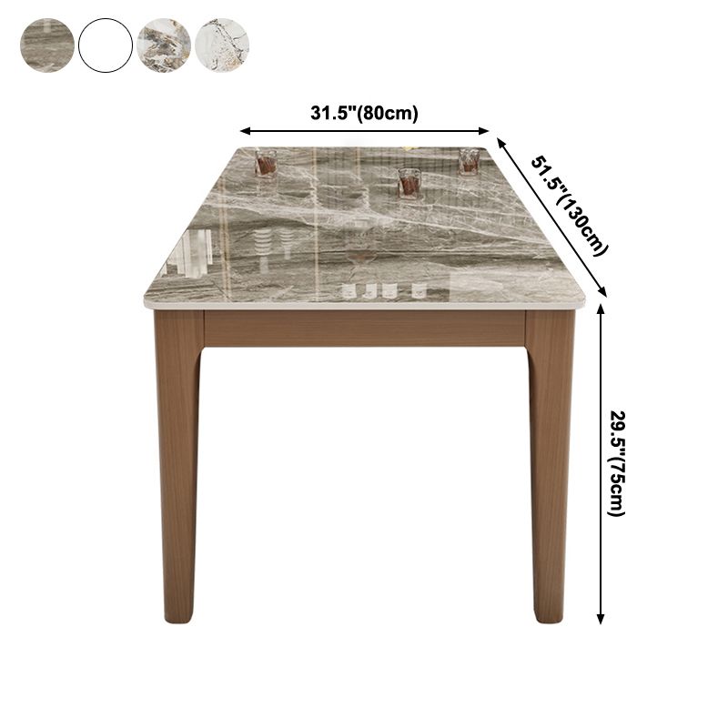 Rectangle Dining Site Table Midcentury Style Stone Dinner Room Kitchen Table