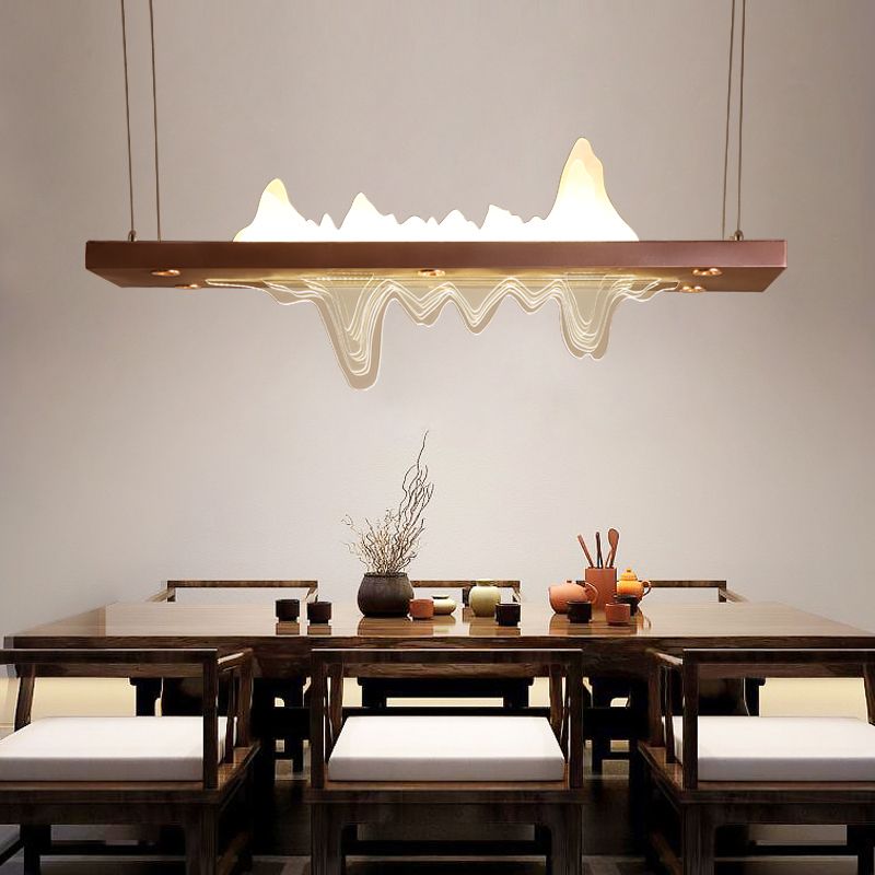 Squared Island Pendant LED Acrylic Modern Ceiling Pendant Light for Dining Room