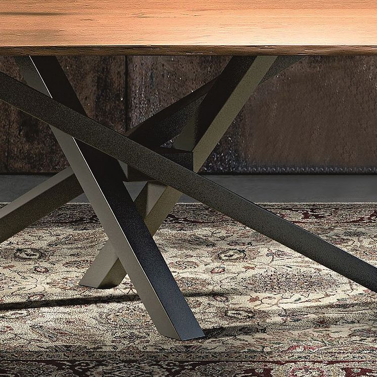 Industrial Style Rectangle Furniture Pine Solid Wood Dining Site Table