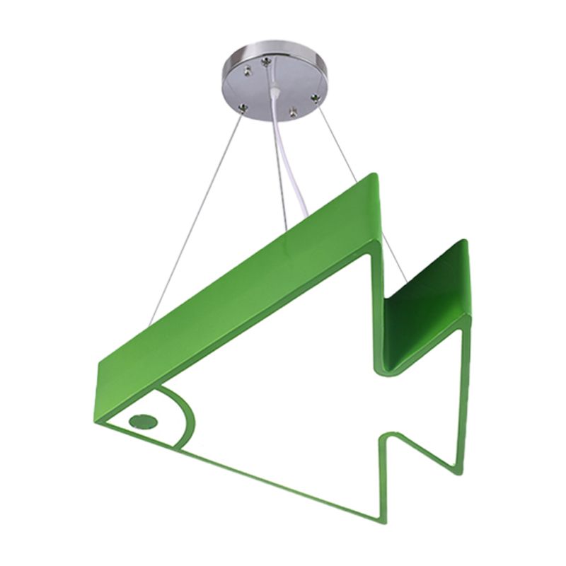 Fish Chandelier Pendant Light Modernist Acrylic Red/Blue/Green LED Hanging Lamp Kit for Bedroom