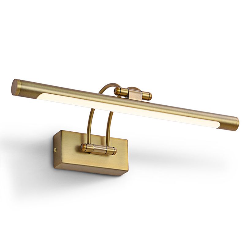 Minimalistic LED Wall Sconce Lighting Tubular Adjustable Vanity Light with Plastic Shade