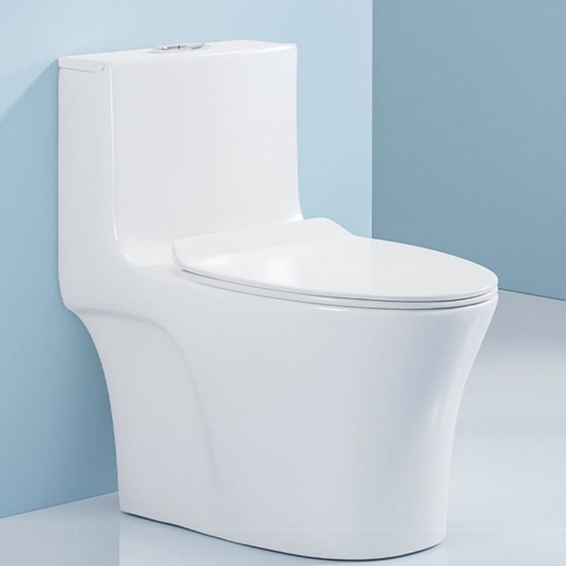 Modern Floor Mounted Flush Toilet White Urine Toilet with Seat for Bathroom