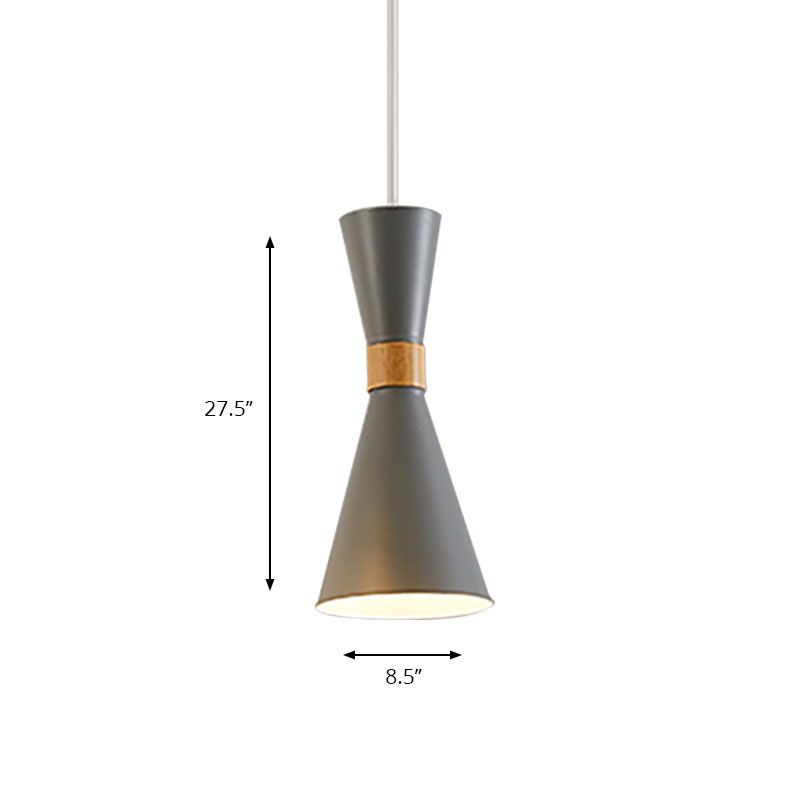Metal Hourglass Mini Pendant Light Living Room Hallway 1 Light Nordic Hanging Lamp