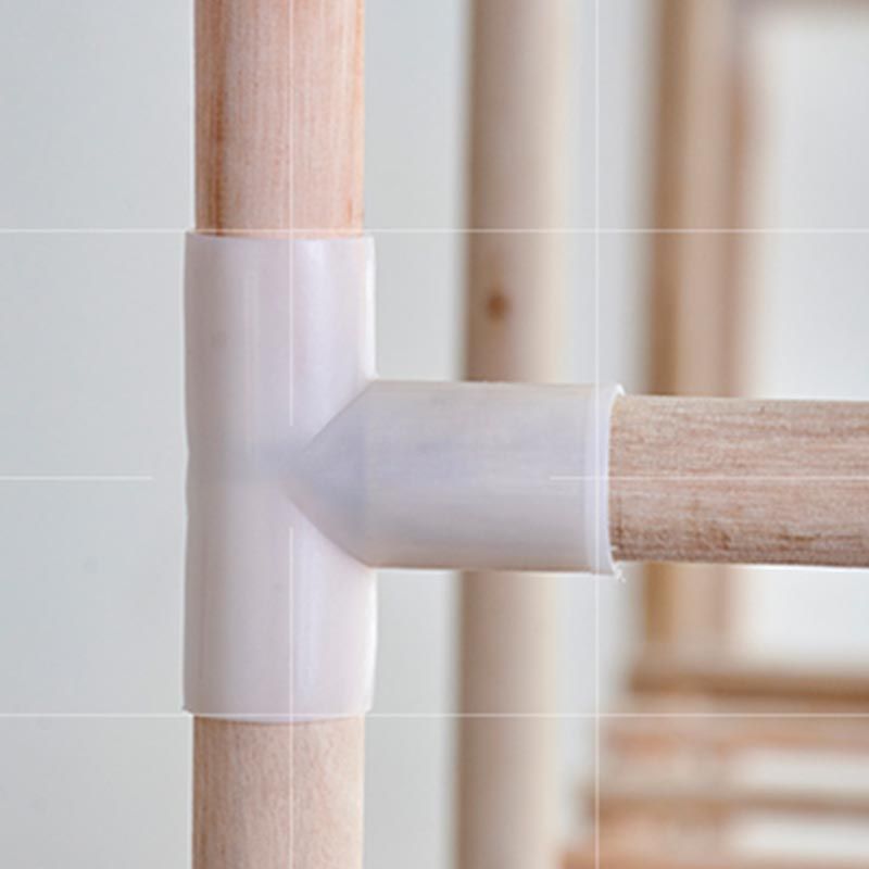 Modern Style Wardrobe with Cloth Rod Solid Wood Bedroom Wardrobe Closet