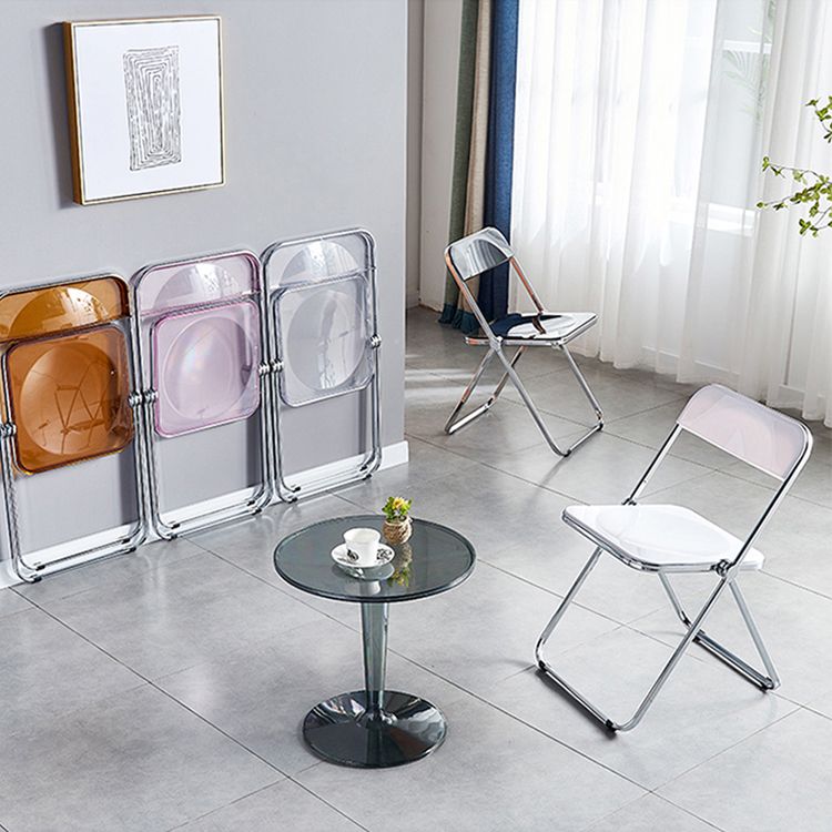 Chaise de salle à manger contemporaine en métal, chaise latérale pliante sans bras pour usage au restaurant