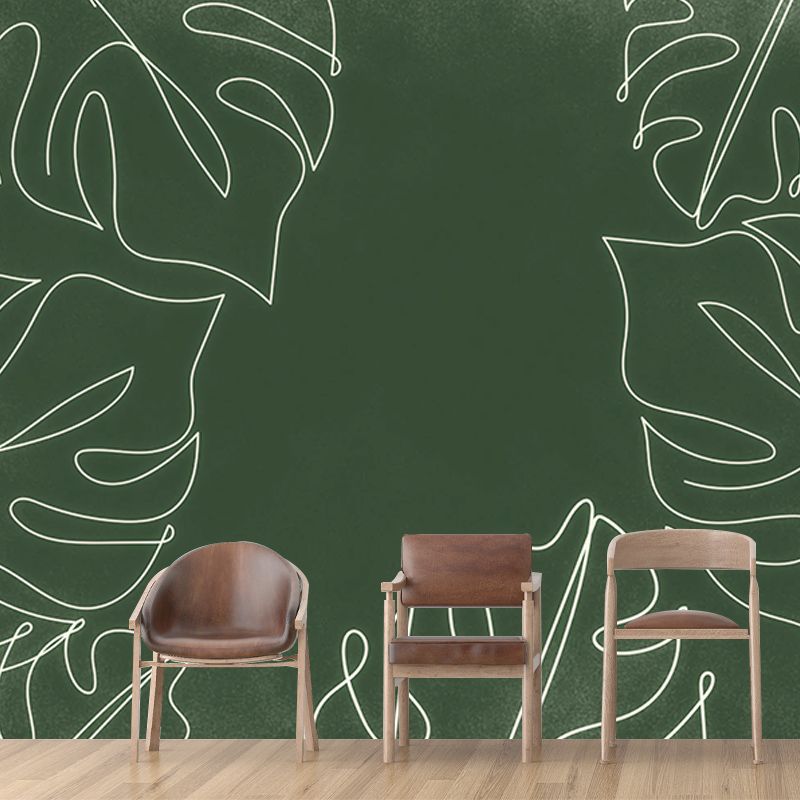 Monstera Resistant Mural Wallpaper Environment Friendly Sleeping Room Wall Mural