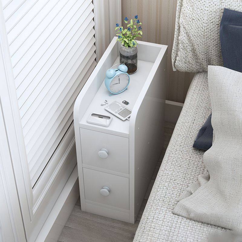 Wood Nightstand with Drawer Storage 20-inch Tall Modern Night Table