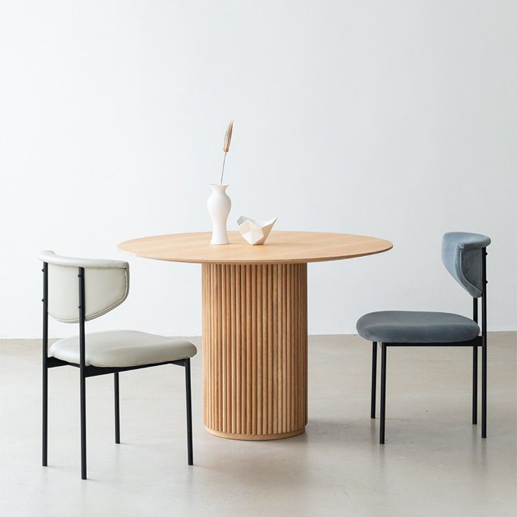 Round Dining Table Modern Style Solid Wood Dinner Table for for Kitchen Home Furniture