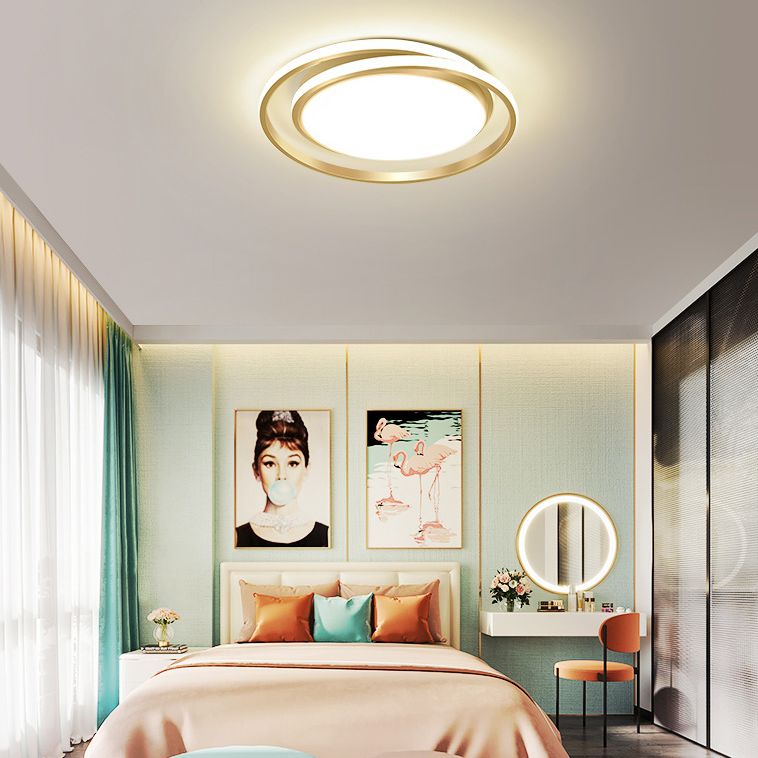 Circle Ring Flush Light Fixtures Modern Simplicity Acrylic Ceiling Light Fixture for Bedroom