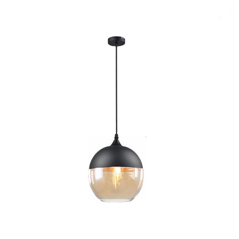 Nordic Glass Geometric Pendant Lamp Single-Bulb Dining Room Hanging Light