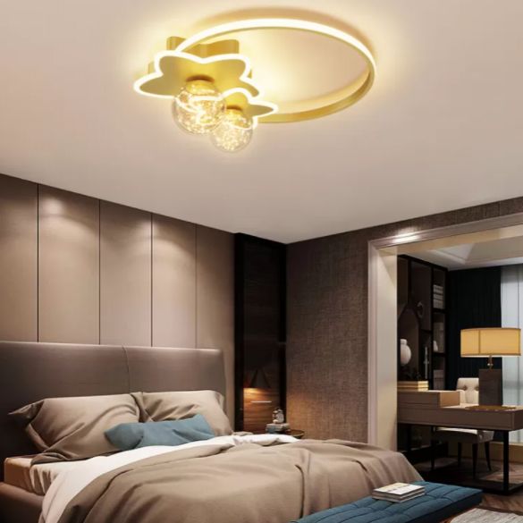 Style contemporain DEL Metal LED Flush Light Fixture Star Ceiling Flush Mount for Bedroom