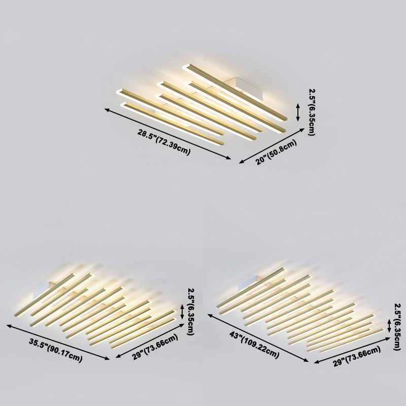 Multi Lights Strips Semi-inbouw plafondverlichtingsarmaturen Moderne stijl metalen semi-inbouwlamp